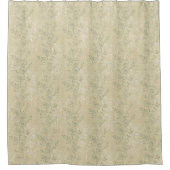 Rustieke Sage Green Daisies op beige achtergrond Douchegordijn (Voorkant)