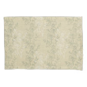Rustieke Sage Green Daisies op beige achtergrond Kussensloop (Voorkant-Links)