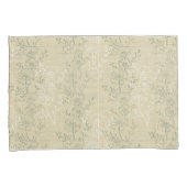 Rustieke Sage Green Daisies op beige achtergrond Kussensloop (Voorkant-Rechts)