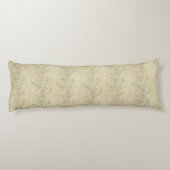 Rustieke Sage Green Daisies op beige achtergrond Lichaamskussen (Achterkant)