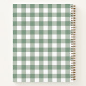 Rustieke Sage Green Gingham boerderij familie rece Notitieboek (Achterkant)