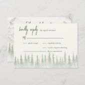 Rustieke Sage Green Mountain bruiloft RSVP Kaartje (Voorkant / Achterkant)
