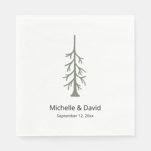 Rustieke Sage Green Pine Tree Boho Casual bruiloft Servet (Voorkant)