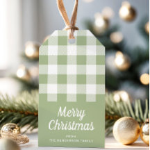 Rustieke Sage Green Plaid Vrolijk Kerstfeest