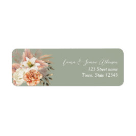 Rustieke Sage Green Wedding Adres Label