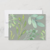 Rustieke Sage Green Wedding RSVP Kaart (Achterkant)