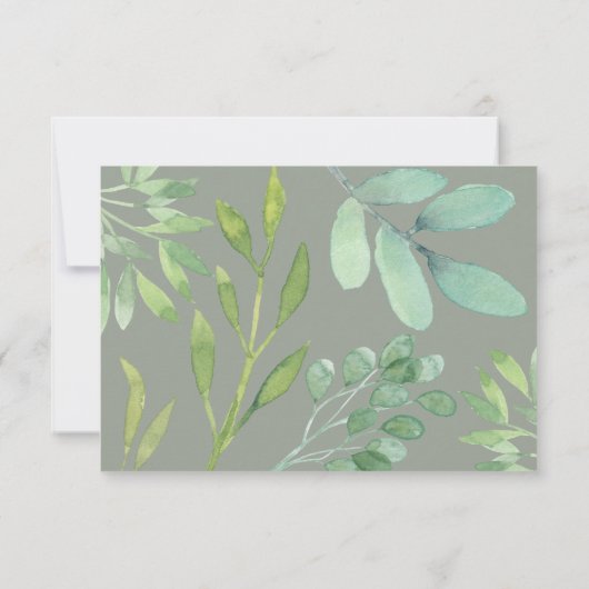 Rustieke Sage Green Wedding RSVP Kaart (Achterkant)