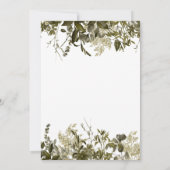 Rustieke Sage Groen Lijst Bruidsbrunch Kaart (Achterkant)