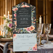 Rustieke Sage Groene Bloemen Land Tuin Bruiloft All In One Uitnodiging