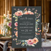 Rustieke Sage Groene Bloemen Monogram Save the Dat Date