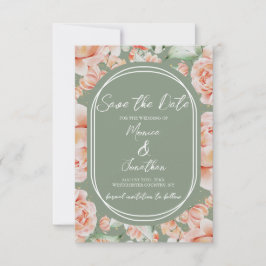 Rustieke Sage Groene Blush Bloemen Bruiloft Save The Date