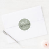 Rustieke Sage Groene Bruiloft Dank u Ronde Sticker (Envelop)