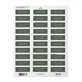 Rustieke Sage Groene Bruiloft Retouradres Label (Full Sheet)