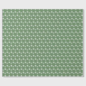 Rustieke Sage Groene en Witte Sneeuwvlokken Cadeaupapier (Vlak)