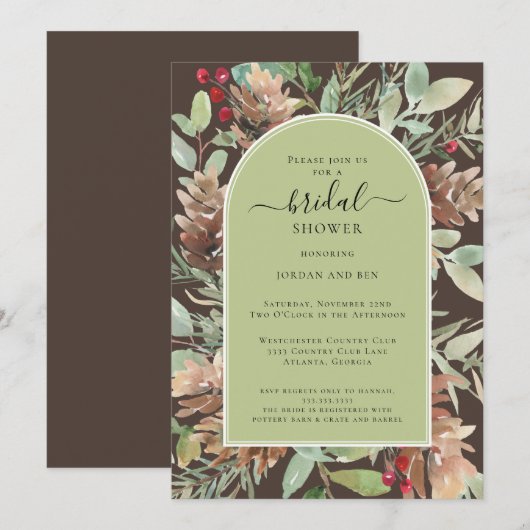 Rustieke Sage Groene Koppels Vrijgezellenfeest Kaart (Voorkant / Achterkant)