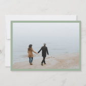 Rustieke Sage Groene Script Foto Collage Bruiloft Kaart (Achterkant)