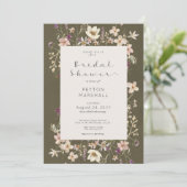 Rustieke Sage Groene Wildbloem Lijst Vrijgezellenf Kaart (Staand voorkant)