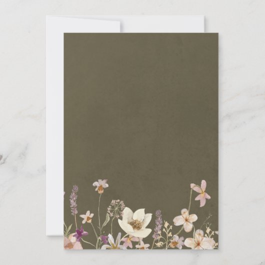 Rustieke Sage Groene Wildbloem Lijst Vrijgezellenf Kaart (Achterkant)