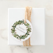 Rustieke Sage Kerst Katoen Krans Vakantie Ronde Bedankjes Labels (In situ)