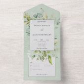 Rustieke Sage Natuurlijke Groen Geen Diner All In One Uitnodiging (Binnen)