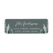 Rustieke Sage Pine Forest Holiday Retouradres Etiket (Voorkant)