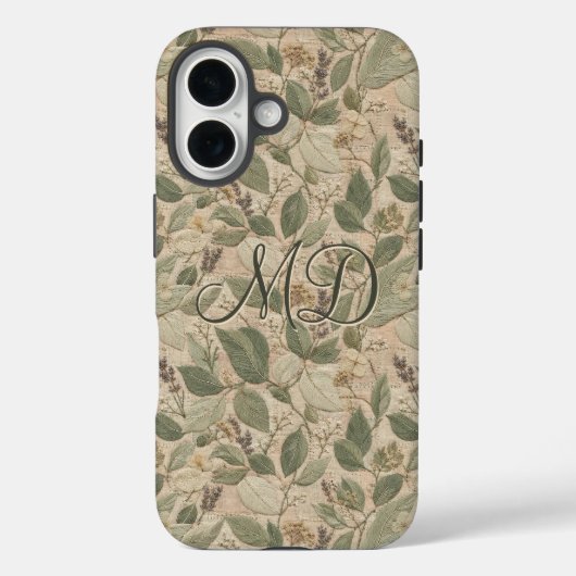 Rustieke Salie Bloem Bladeren Patroon Case-Mate iPhone Case (Achterkant)