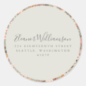 Rustieke Salie Bloem Boho Bruisfeestje Retouradres Ronde Sticker (Voorkant)