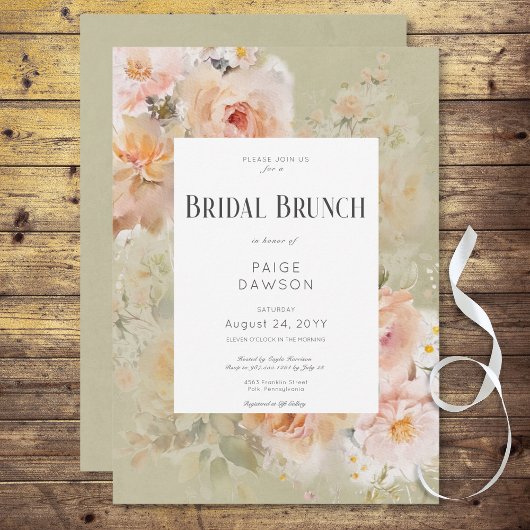  rustieke salie bloemenportaal Lijst bruids brunch Kaart