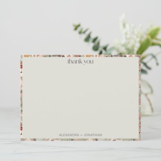 Rustieke Salie Botanische Koppeldouche Aangepaste Bedankkaart (Staand voorkant)