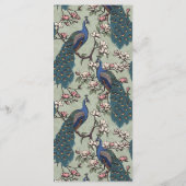 Rustieke Salie Groen Bloemen Pauw Vogel Wedding Me Menu (Achterkant)