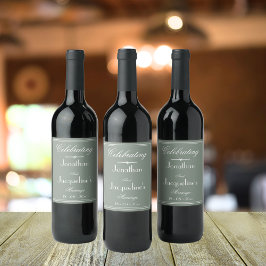 Rustieke salie groen eenvoudige bruiloft chique sc wijn etiket