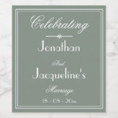 Rustieke salie groen eenvoudige bruiloft chique sc wijn etiket (Enkel label)