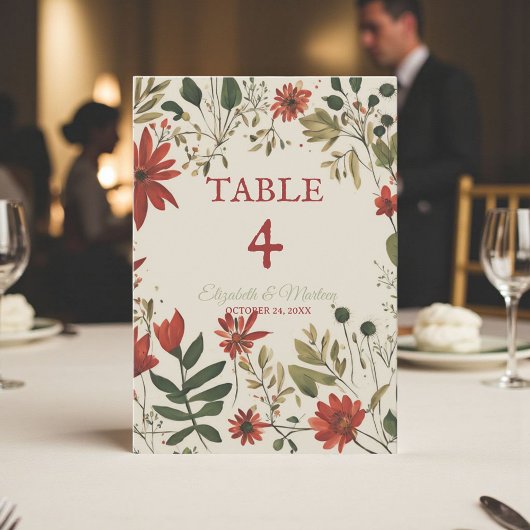 Rustieke salie groen en bordeauxrode bloemen herfs