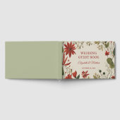 Rustieke salie groen en bordeauxrode bloemen herfs gastenboek (Volledig)