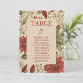 Rustieke salie groen en bordeauxrode bloemen herfs kaart (Staand voorkant)