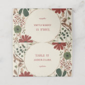 Rustieke salie groen en bordeauxrode bloemen herfs plaatskaartje (Buitenkant ongevouwen)