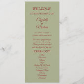 Rustieke salie groen en bordeauxrode bloemen herfs programmakaart (Voorkant)