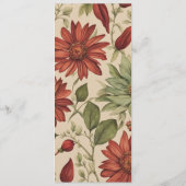 Rustieke salie groen en bordeauxrode bloemen herfs programmakaart (Achterkant)