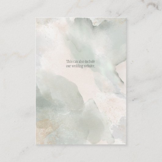 Rustieke salie groen, roze bloemenboog bruiloft de informatiekaartje (Achterkant)