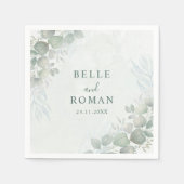 Rustieke Salie Groene Eucalyptus Groen Huwelijk Servet (Voorkant)