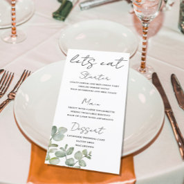 Rustieke Salie Groene Eucalyptus Trouwmenu Menu