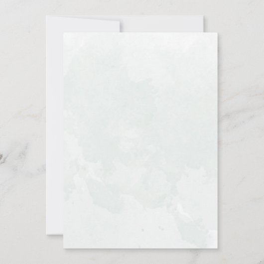 Rustieke Salie Groene Eucalyptus Waterverf Bruilof Kaart (Achterkant)