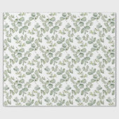 Rustieke Salie Groene Eucalyptus Waterverf Cadeaupapier (Vlak)