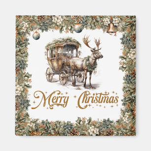 Rustieke salie groene krans faux goud Rendier Magneet