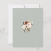 Rustieke Salie Groene Perzik Bloemenbruiloft Bedankkaart (Achterkant)