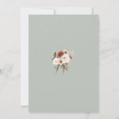 Rustieke Salie Groene Perzik Bloemenbruiloft Kaart (Achterkant)