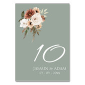 Rustieke Salie Groene Perzik Bloemenbruiloft Kaart (Voorkant)