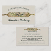 Rustieke salie ivoor Floral Roller Bakkerij Chef Notitiekaartje (Voorkant / Achterkant)