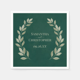 Rustieke Salie Laurel bladeren op Emerald Green br Servet