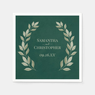 Rustieke Salie Laurel bladeren op Emerald Green br Servet